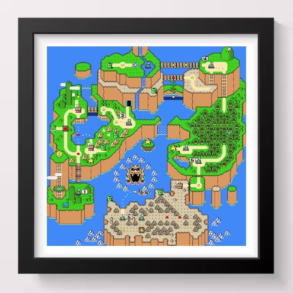 Punto de cruz del mapa mundial de Super Mario