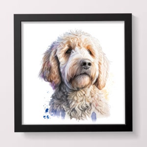Golden doodle dog portrait cross stitch