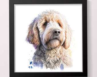 Golden doodle dog portrait cross stitch