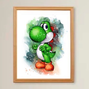 Nintendo Super Mario Yoshi Watercolor Splash Graphic Jigsaw Puzzle