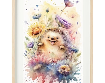 Erizo feliz en punto de cruz