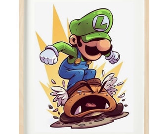 Luigi y Goomba en punto de cruz