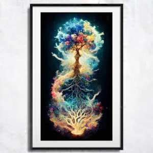 Magical Tree of Life Watercolour cross Stitch