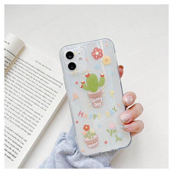 Cute Cactus Green Clear Phone Case For Iphone 13 Pro Max 7 Xs Etsy