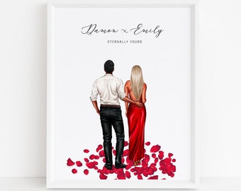 Valentines Day Gift, Personalised Couple Print, Anniversary Gift, Couples Gift, Boyfriend Girlfriend Print, Customised Couple Gift, Soulmate