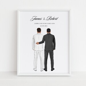 Mr and Mr Wedding Print, Personalised Wedding Gift, Same Sex Wedding Present, Gay Wedding Gifts, Groom and Groom, Gay Wedding Gift, LGBTQ+
