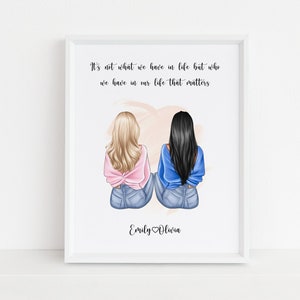 Best Friend Print, Personalised Gift, Friends Present, Bestie, Girls, Custom Quote, Friendship, Sister Gift, Birthday Gift for Her