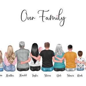 Personalised Family Print, Family Prints, Personalised Family Gift, Mothers Day Gift, Family Gift, Fathers Day Gift, Gift for Mom, Family