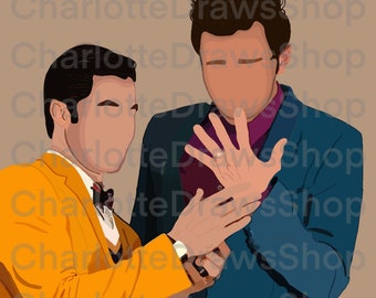 Glee Kurt and Blaine Faceless Engagement Digital Drawing