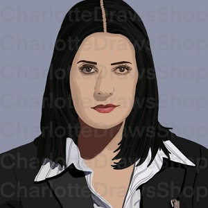 Criminal Mind Emily Prentiss with FBI Badge Digital Drawing