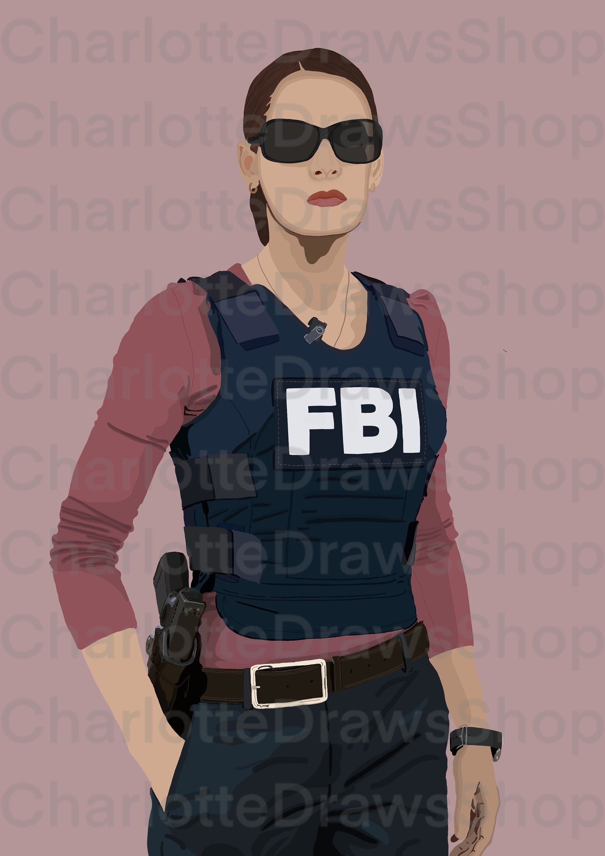 Criminal Mind Emily Prentiss FBI Vest Digital Drawing - Etsy