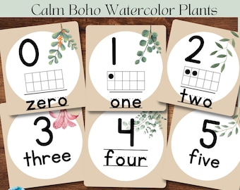 Boho Number Poster Digital Downloads: Printable Classroom Decor for Teachers | Children's Wall Decor | Educational Number Posters