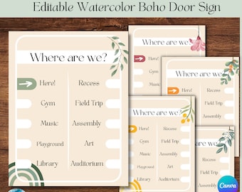 Where Are We Poster | Classroom Decor | Boho Design | Classroom Locator | Location Sign | School Communication | Door Sign
