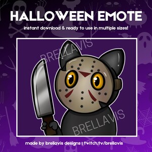 KILLER HALLOWEEN CAT Emote! Twitch, Discord, Youtube, Facebook Emote!