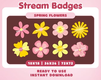 Spring Flower Sub/Bit Badges | Twitch | YouTube