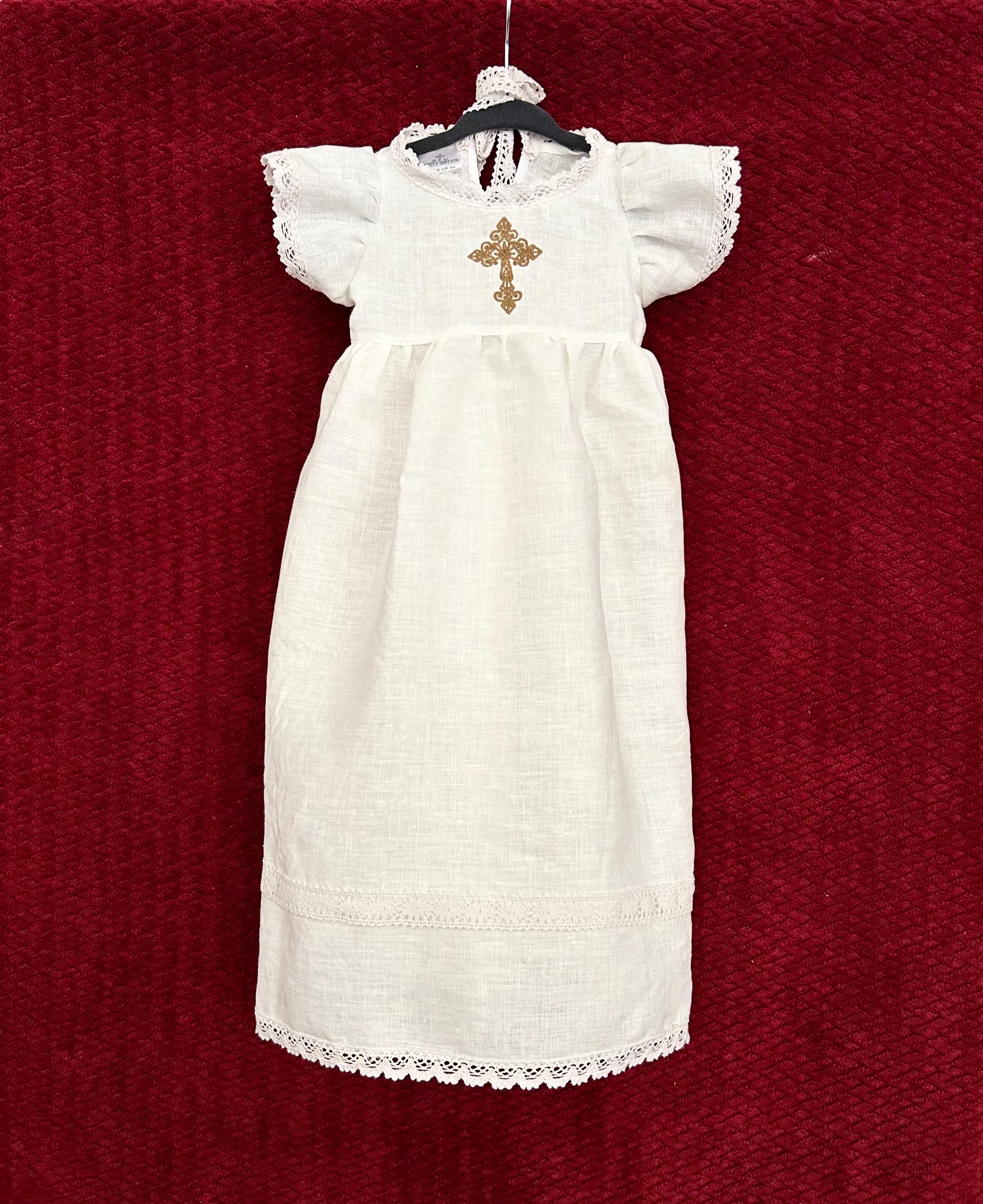 chinese dress ladies Unisex Baptism Gown Linen Vintage – YasyaBaptismDress main image 0