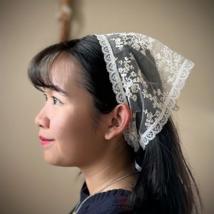 Immaculate Conception Tie Up Veil | Marian Dogmas Collection | Catholic Femininity Co.