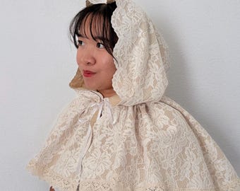 Tower of Ivory Hooded Cape Veil
