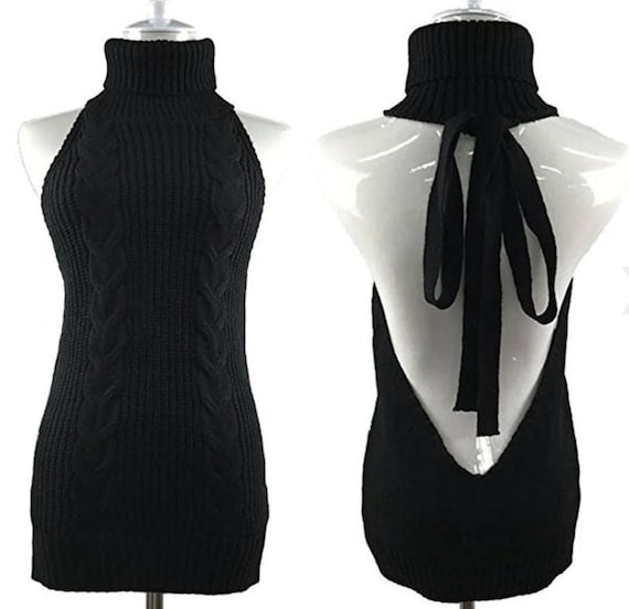 Sexy Black Virgin Killer Sweater - Etsy Israel
