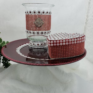 Home Decor, charger, vase and decor box