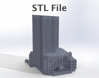 Bank Building STL file, Building STL, STL file, 3D printable, 3D printing, Building, Bank