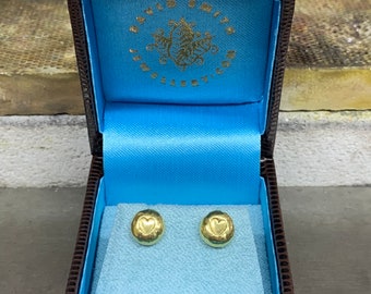 18ct Yellow Gold Vermeil on Sterling Silver Heart Nugget Stud Earrings