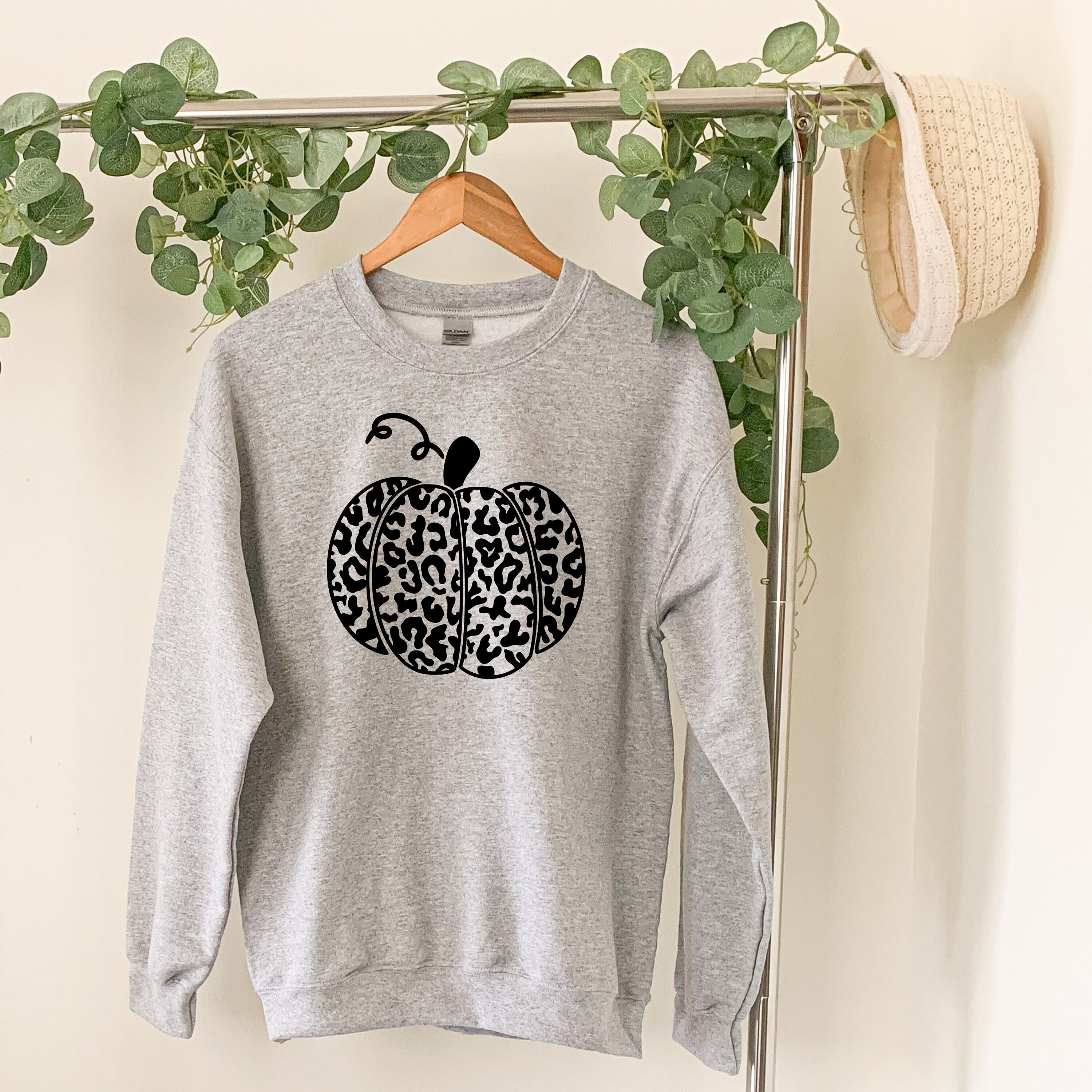 Leopard Pumpkin Fall Crewneck Sweatshirt Classic Etsy