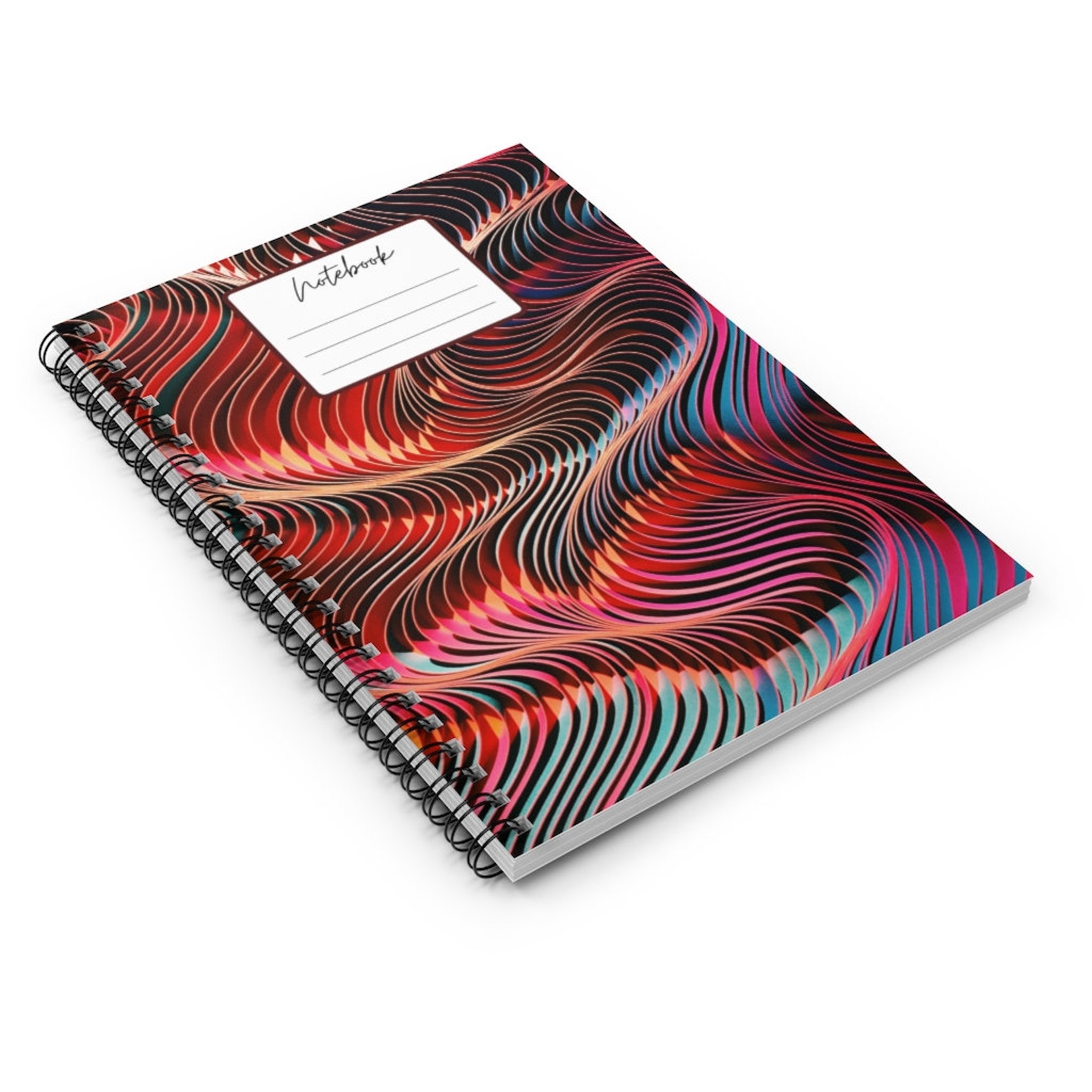 Red Spiral Notebook Ruled Line Etsy