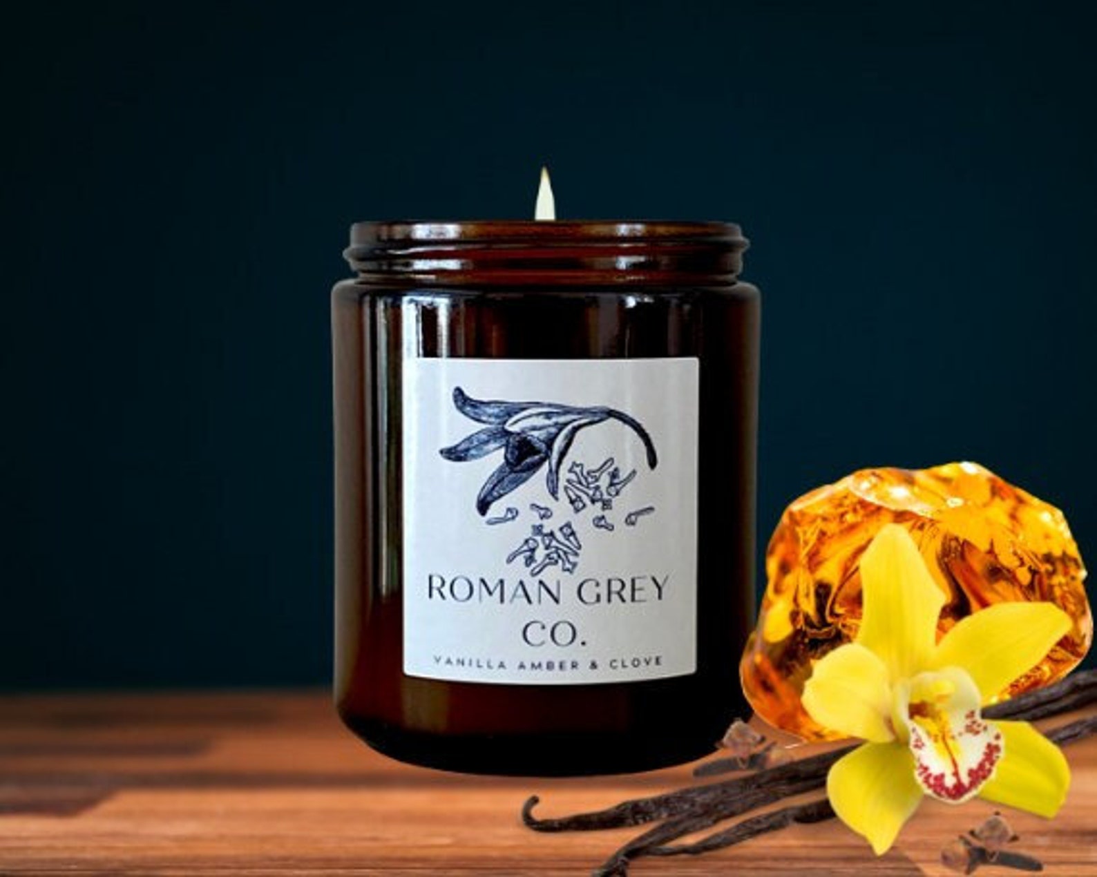 Vanilla Amber Clove Candle Fall Fall Candle Soy Soy Etsy