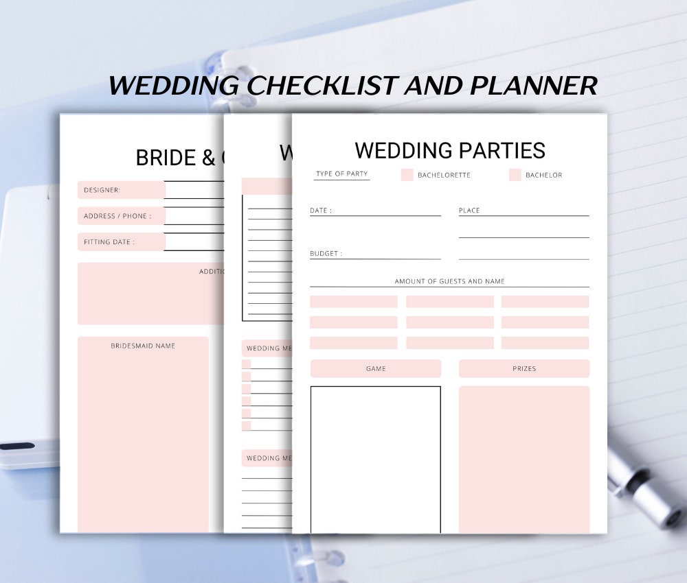 Wedding Planner Printable Printable Wedding Planner Pages - Etsy