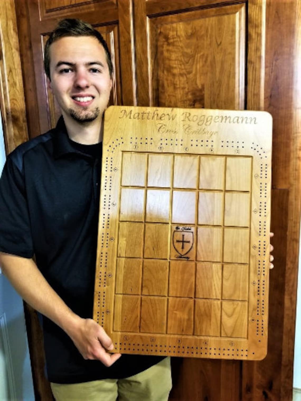 Custom Personalized Cross Cribbage Board Etsy