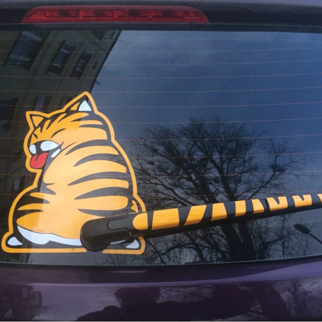 Rear Windshield Wiper Stickers Decals Cat Moving Tail SVG Etsy