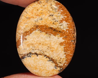 Awesome Top Quality Natural Picture Jasper Oval Shape Cabochon Loose Gemstone For Making Jewelry 33.45 Ct 31X24X5 MM Q-1022