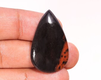 Dazzling Top Quality  Natural Mahogany Obsidian Pear Shape Cabochon Loose Gemstone For Making Jewelry 35.65 Ct 37X23X6 MM AA-10954