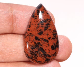 Awesome Top Quality  Natural Mahogany Obsidian Pear Shape Cabochon Loose Gemstone For Making Jewelry 31.45 Ct 36X22X6 MM AA-10951