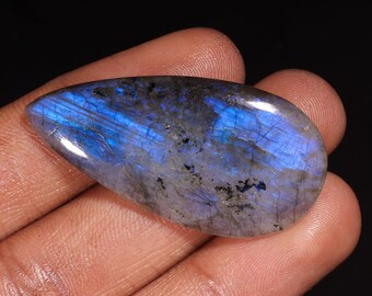 Tempting Top Quality Natural Labradorite Pear Shape Cabochon Loose Gemstone For Making Jewelry 47.75 Ct 46X23X6 MM AA-11318