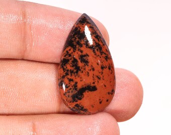 Fantastic Top Quality  Natural Mahogany Obsidian Pear Shape Cabochon Loose Gemstone For Making Jewelry 18.20 Ct 31X18X5 MM AA-10959