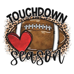 Touchdown Season Sign, Fall Sign, Football and Heart Sign, Farmhouse Rustic Wreath Sign, Craft Embellishment