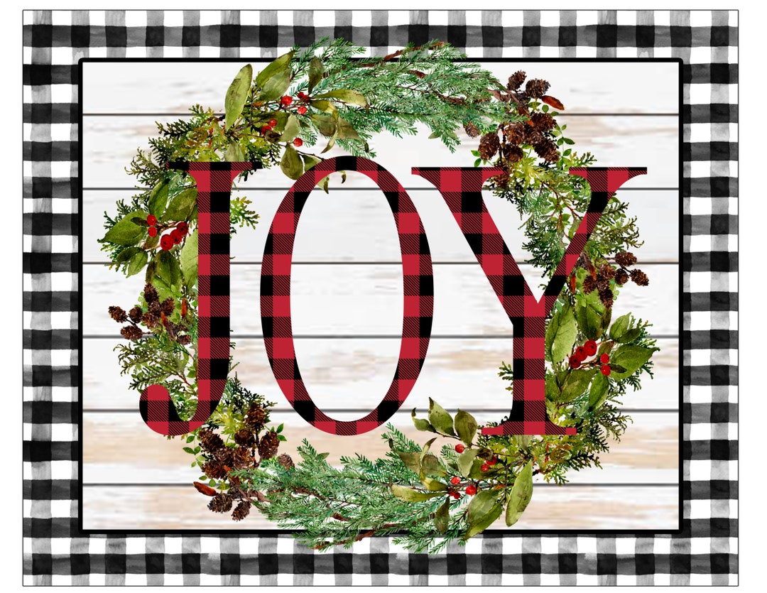 Joy Sign, Christmas Sign, Joy Wreath Sign, Holiday Sign, Wreath Sign