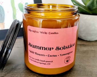 Summer Solstice 8oz Soy Candle in Amber Jar