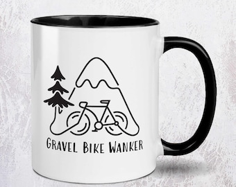 Gravel Bike Wanker Cycling Mug | Funny Gravel Bike Gift | Coffee Mug for Cyclists