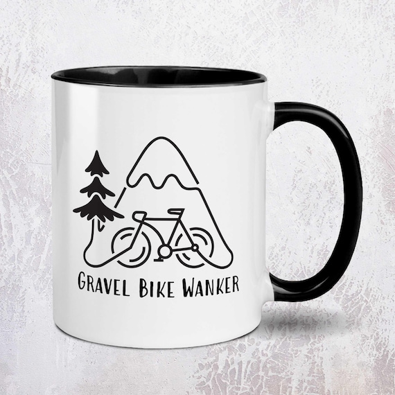 Gravel Bike Wanker Cycling Mug | Funny Gravel Bike Gift | Coffee Mug for Cyclists