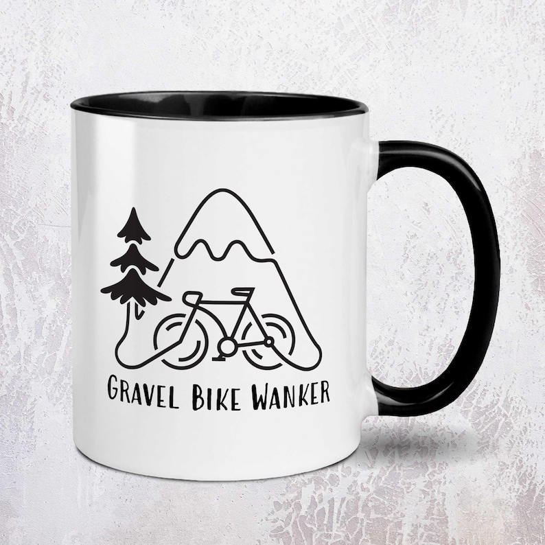 Gravel Bike Wanker Cycling Mug | Funny Gravel Bike Gift | Coffee Mug for Cyclists image 1
