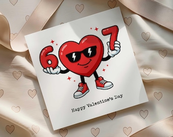 Tarjeta de San Valentín 6/7 / Divertida 2026 / Tendencia 6-7