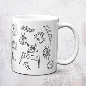 Doodle Run Running Mug | 3 Colours | Running Mug | Runners Gift image 1