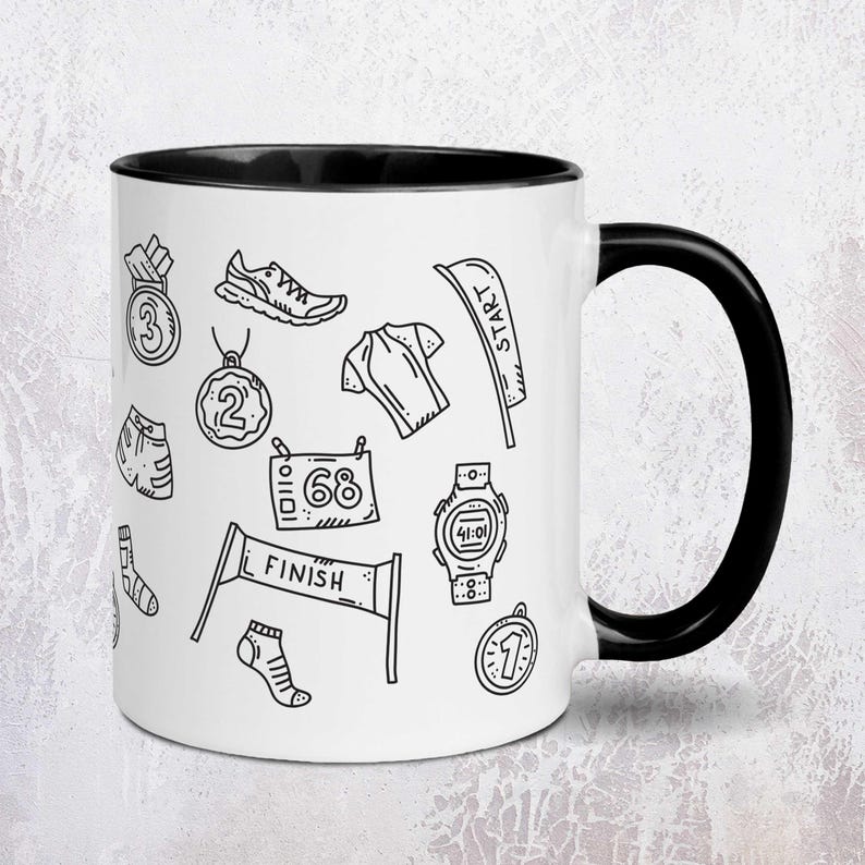 Doodle Run Running Mug | 3 Colours | Running Mug | Runners Gift image 3