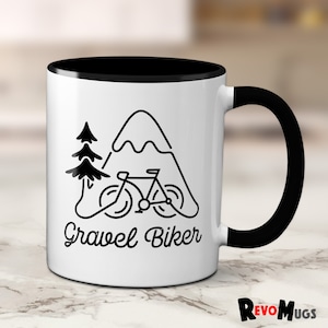 Gravel Biker Cycling Mug | Cycling Gift | 11oz Ceramic Mug