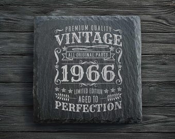 60th Birthday Slate Coaster | Funny Gifts For 60th Birthdays | 1966 Gift