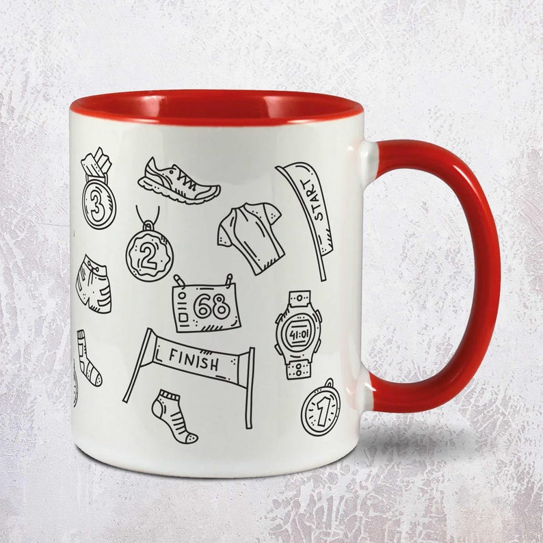 Doodle Run Running Mug | 3 Colours | Running Mug | Runners Gift image 5