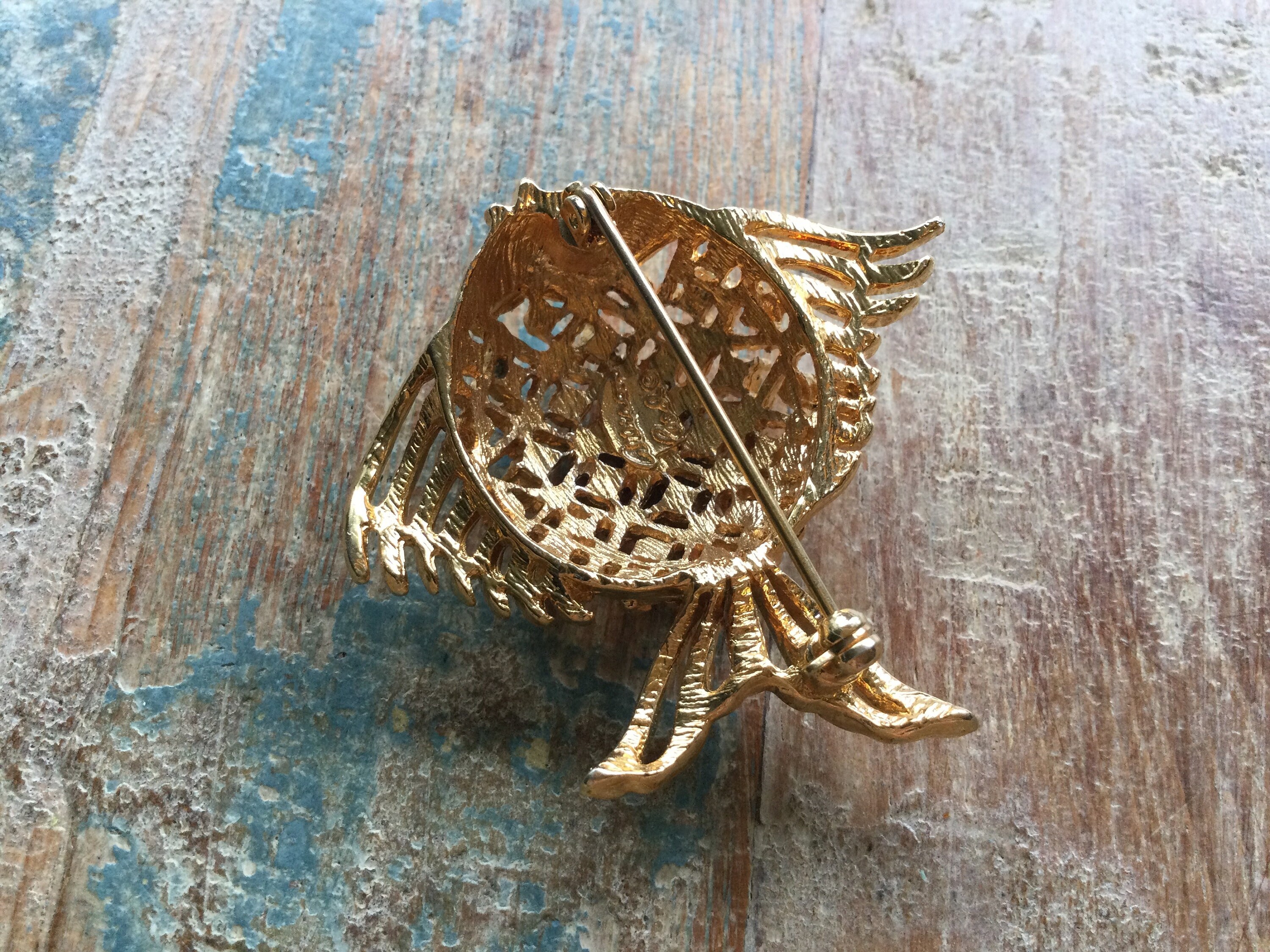 Allison Reed Fish Rhinestone Pin Modern Jewelry Designer Etsy